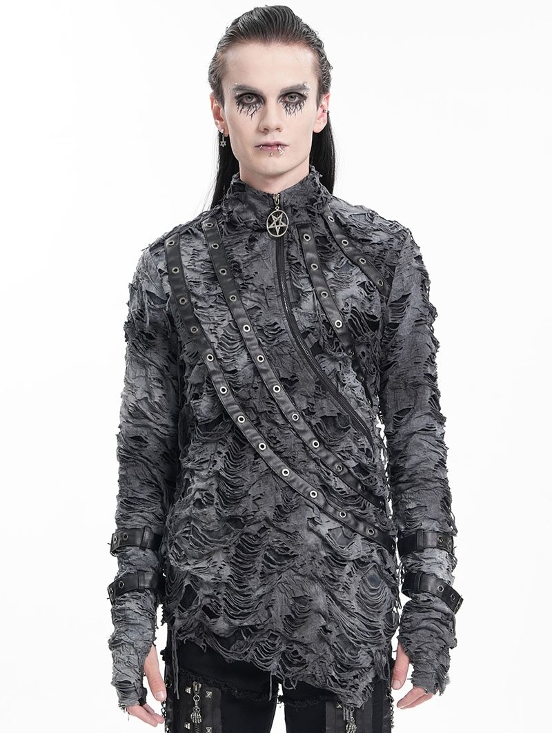 longsleeve DEVIL FASHION - TIE-DYE DISTRESSED -L