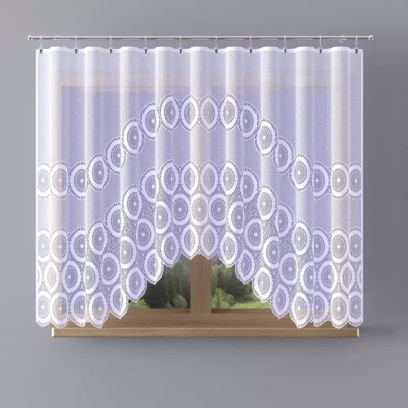 Firanka gotowa żakardowa Serena A146 260x120 cm biała - 120 cm 260 [cm]