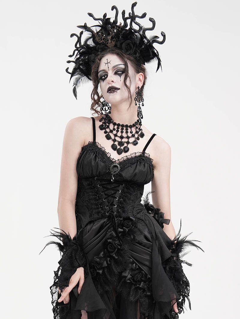gorsetowy top DEVIL FASHION - BLACK GOTHIC -XL
