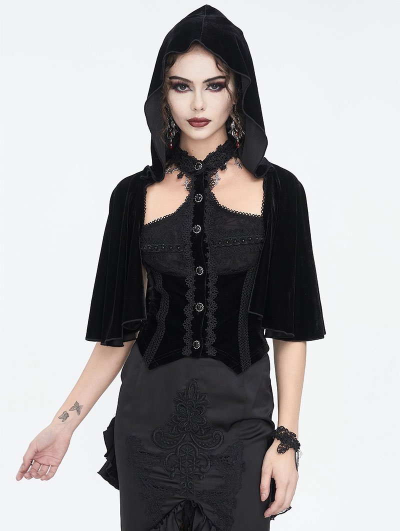 bluzka damska DEVIL FASHION - BLACK GOTHIC VINTAGE -L