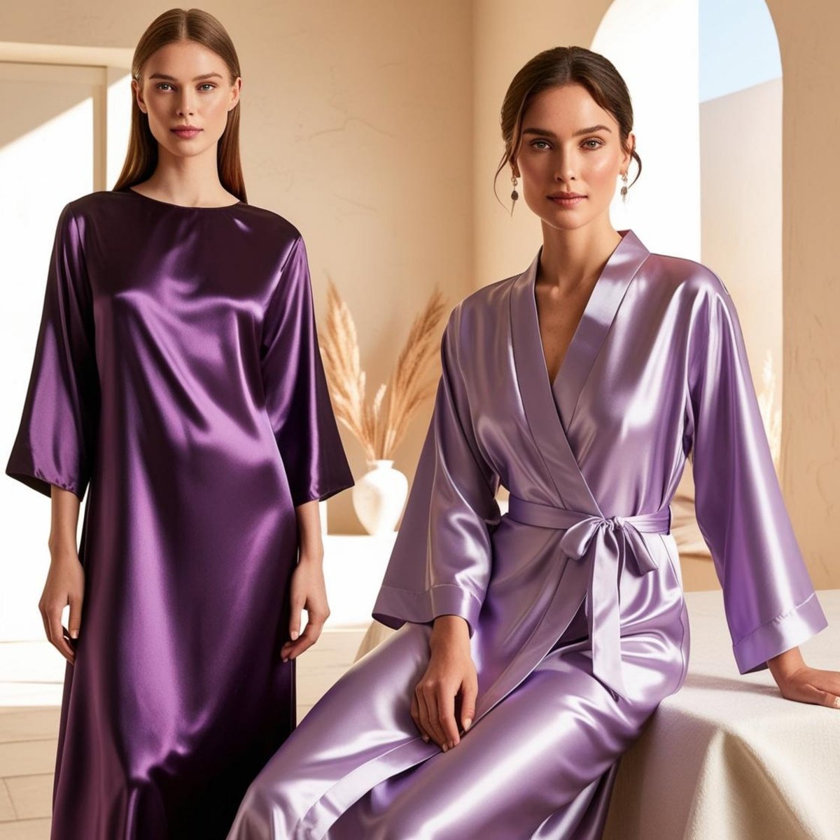 Tkanina ubraniowa satyna z lycrą - brudna lawenda 37