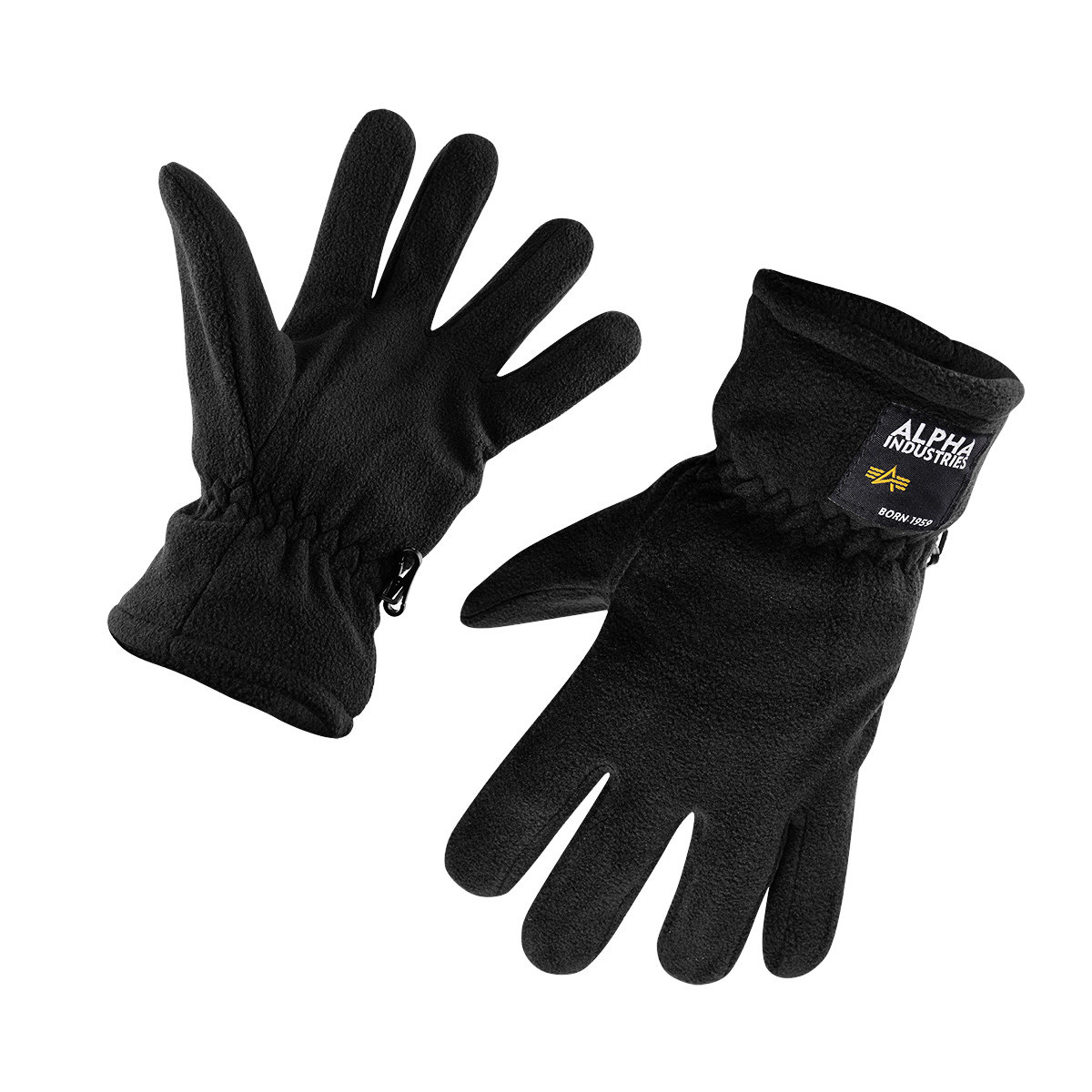 rękawiczki zimowe ALPHA INDUSTRIES - LABEL FLEECE BLACK-L/XL