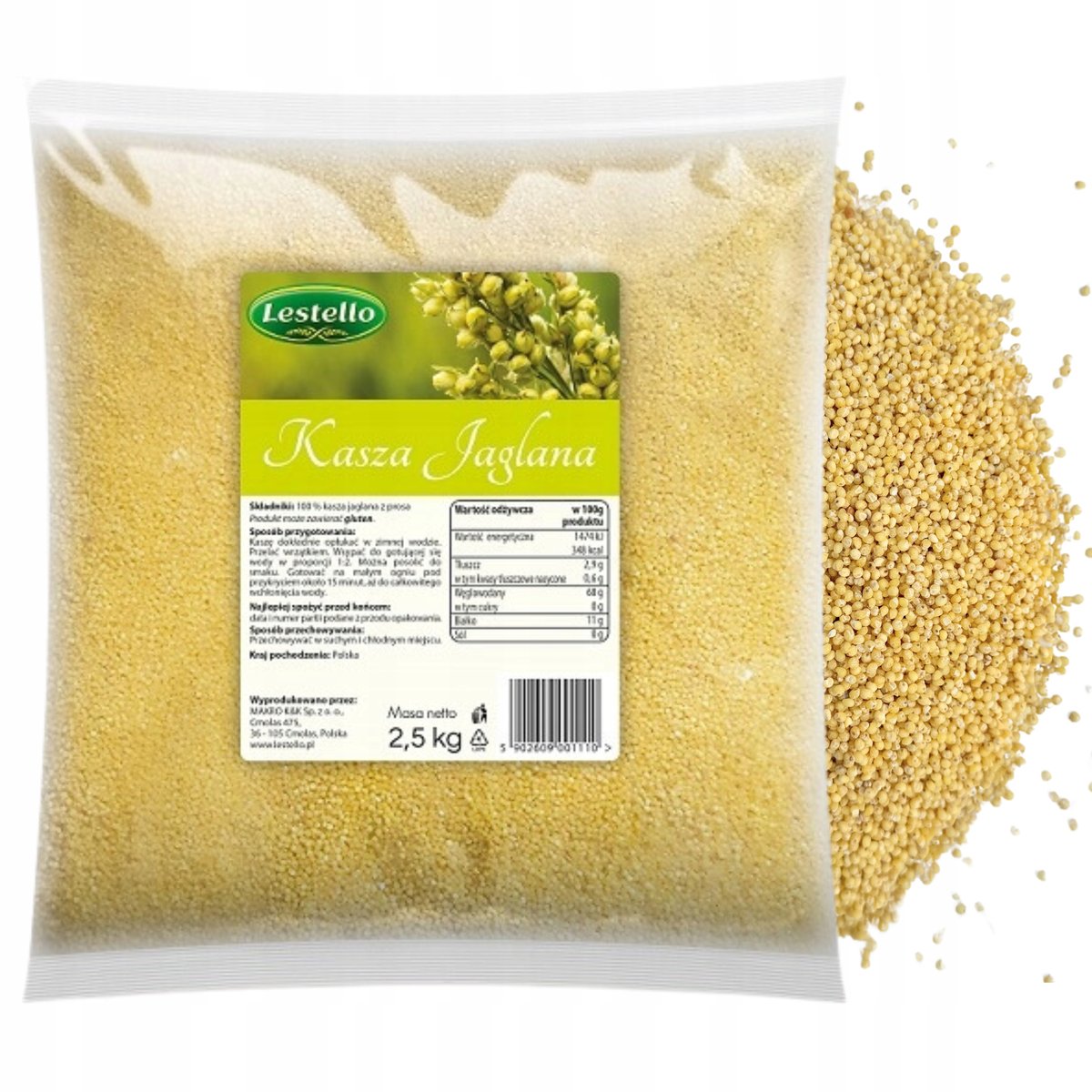 KASZA JAGLANA 2,5 KG VEGE NATURALNA LESTELLO