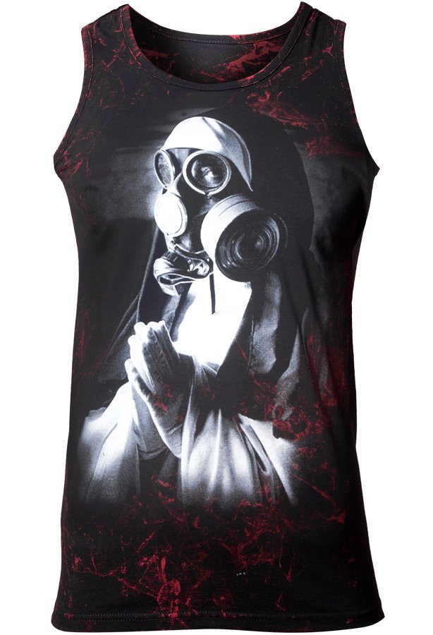 koszulka na ramiączkach AMENOMEN - NUN IN GASMASK (OMEN092KR ALLPRINT RED)-M