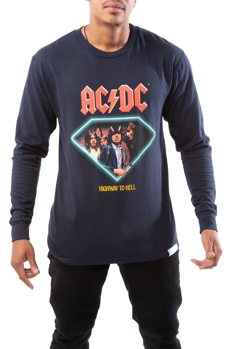 longsleeve AC/DC - HIGHWAY TO HELL NAVY-M