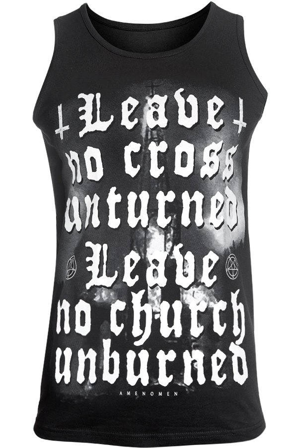 koszulka na ramiączkach AMENOMEN - LEAVE NO CROSS UNTURNED, LEAVE NO CHURCH UNBURNED (OMEN119KR)-S
