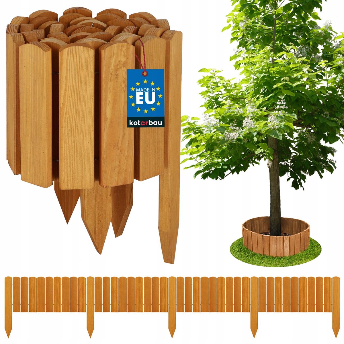 OBRZEŻE PALISADA OGRODOWA 200X20 CM PŁOTEK PŁOT DREWNO OGRODOWY WBIJANY DĄB