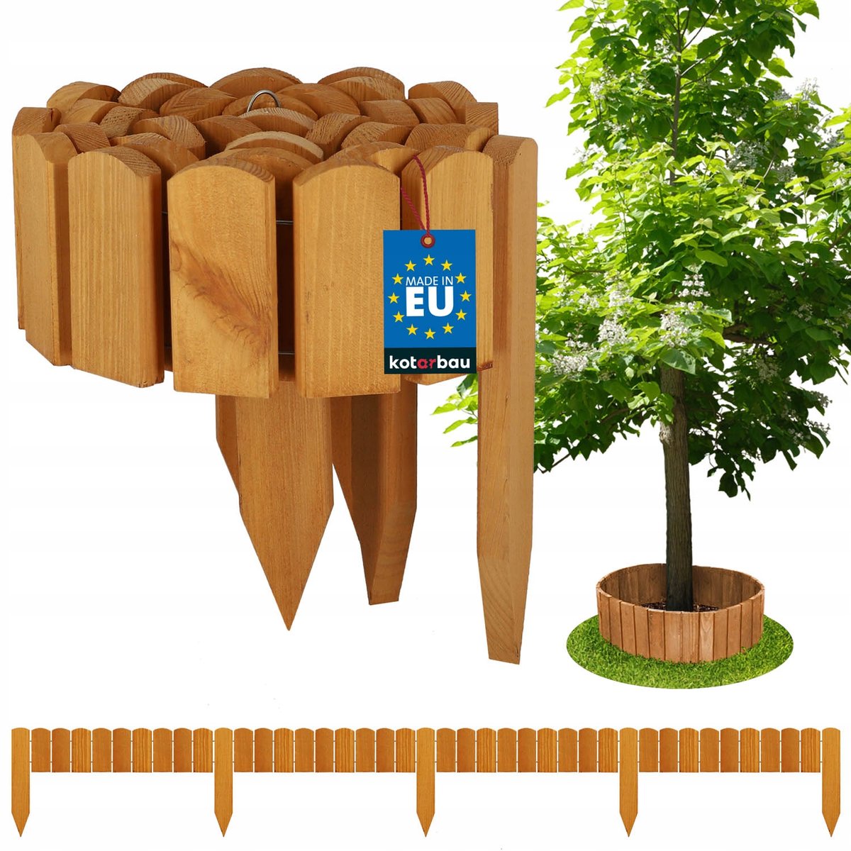 OBRZEŻE PALISADA OGRODOWA 200X10 CM PŁOTEK PŁOT DREWNO OGRODOWY WBIJANY DĄB