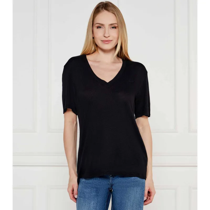 BOSS ORANGE Lniany t-shirt C_Ela_1 Regular Fit