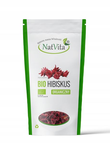 Hibiskus BIO Kwiat Hibiskusa Suszony Herbata Naturalny Kwiaty 220g NatVita