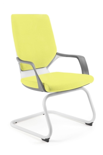 Fotel biurowy, krzesło, Apollo Skid, biały, mustard