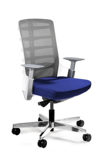 Fotel biurowy, krzesło obrotowe, Spinelly M, biały, royalblue