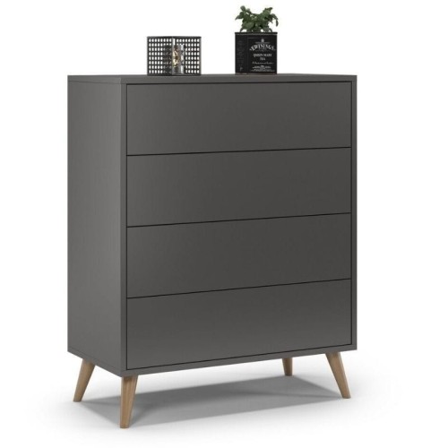 Komoda do salonu, sypialni, SKAND, 80x40x100 cm, grafit, mat