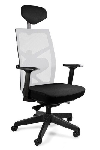 Fotel biurowy, ergonomiczny, Tune, czarny, biały