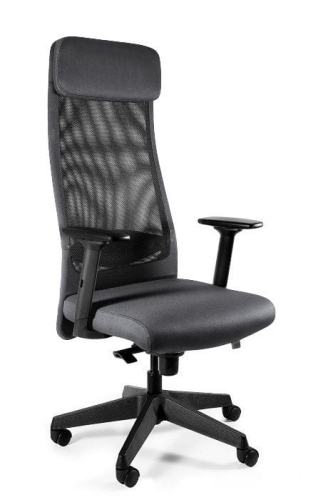 Fotel biurowy, ergonomiczny, Ares Mesh, czarny, slategrey
