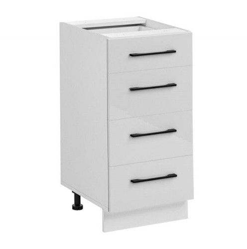 Szafka do kuchni, 4 szuflady, Frida, 40x45x81 cm, biały, połysk