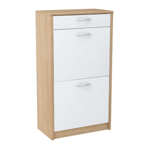 Szafka na buty, szuflada, Classic, 50x28x92 cm, dąb sonoma, biel, mat