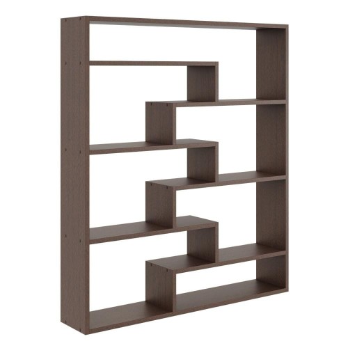 Regał ścienny na książki, biblioteczka, 104x18x120 cm, wenge, mat