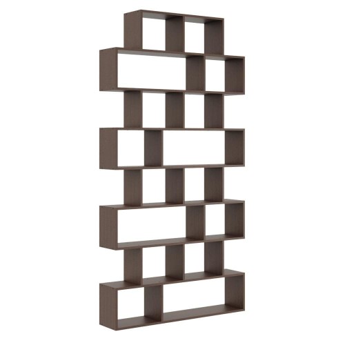 Regał otwarty, ścienny, biblioteczka, 124x18x240 cm, wenge, mat
