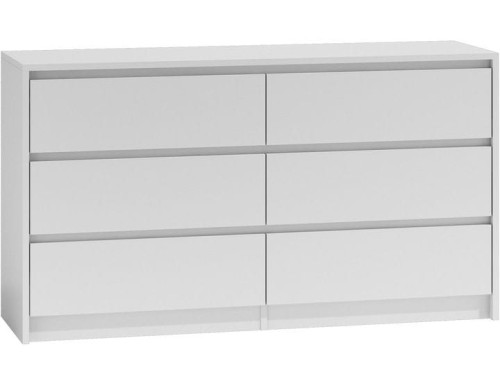 Komoda do sypialni, pokoju, K6, 140x40x75 cm, biel, mat