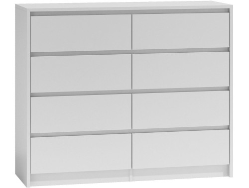 Komoda do sypialni, salonu, K8, 120x40x97 cm, biel, mat