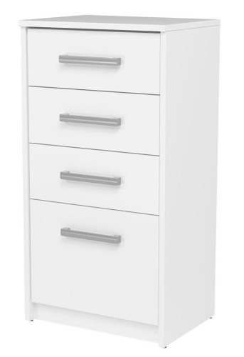 Nowoczesna komoda do salonu, szuflady, Otis, 45x33x85 cm, biel, mat