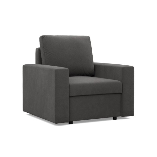 Fotel wypoczynkowy, prosty, Neo Mikrofaza, 83x92x85 cm, szary