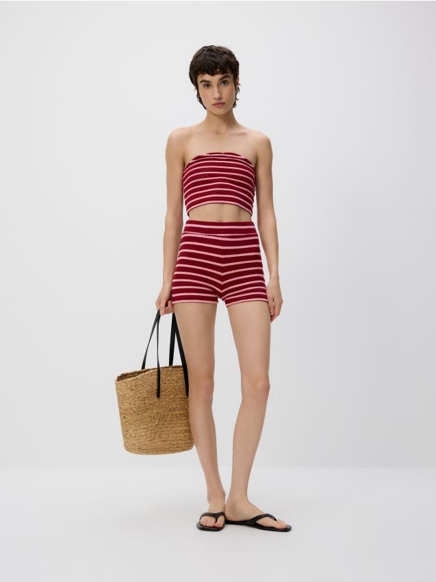 Reserved - Dzianinowe szorty z wiskozą - wielobarwny