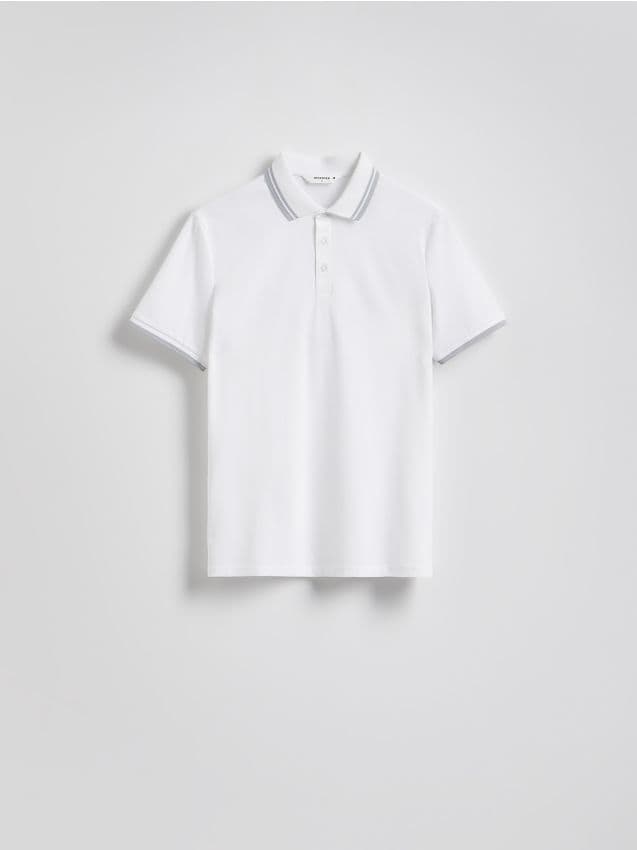 Reserved - Polo regular fit z wiskozą - biały