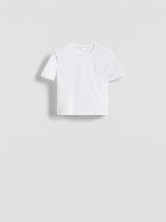 Reserved - Bawełniany crop top - biały