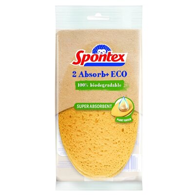 Zmywak kuchenny SPONTEX Absorb+ Eco (2 sztuki) Żółty