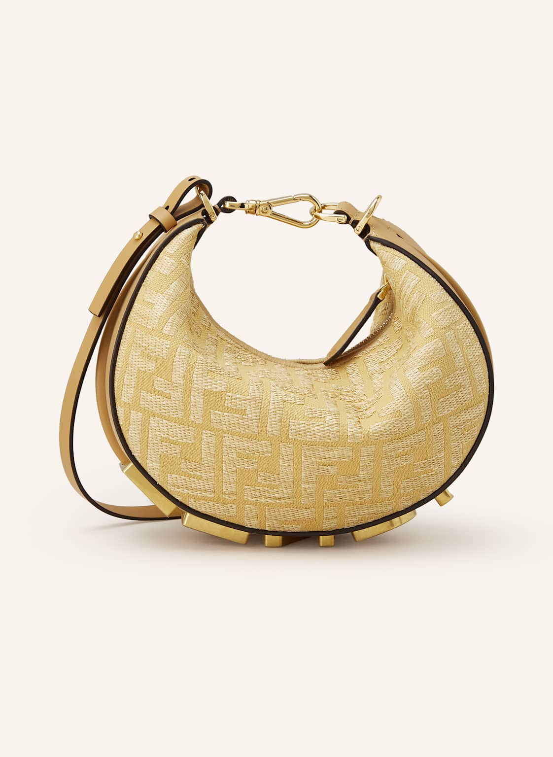 Fendi Torebka Hobo Fendigraphy Mini beige