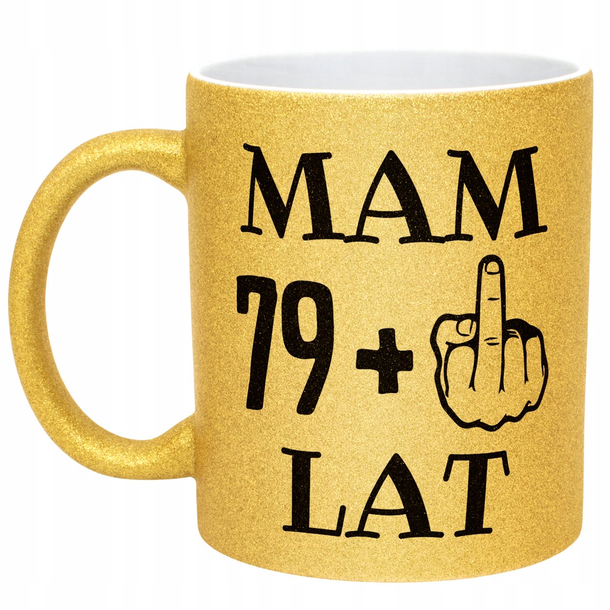 Złoty kubek brokatowy Na Urodziny Mam 80 Lat Zabawny Prezent Upominek
