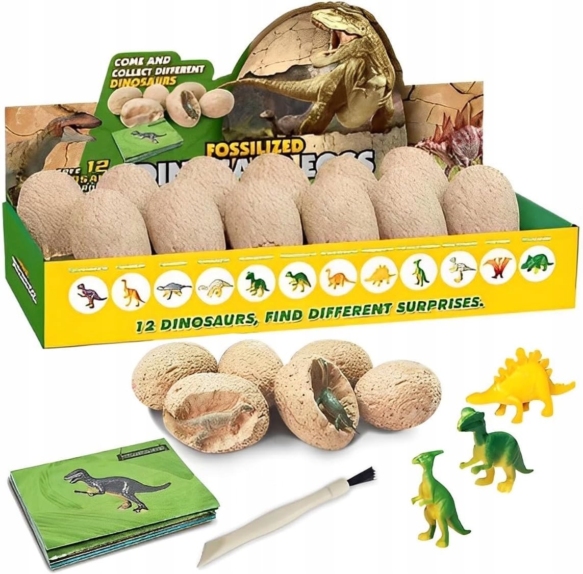 KOPALNIA DINOZAURÓW MAŁY ARCHEOLOG ZESTAW 12 SZT DINOZAUR PREZENT