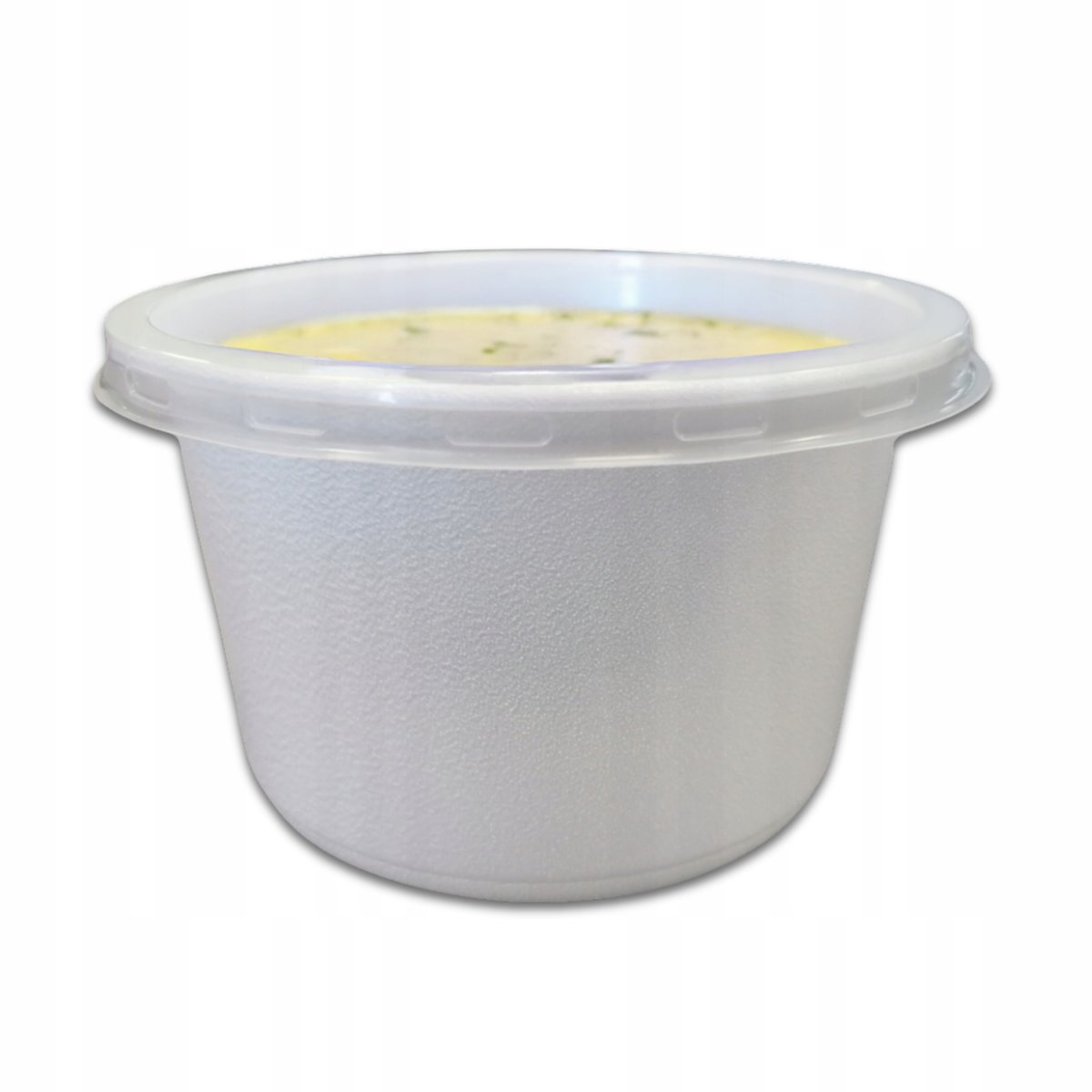 Pojemnik Styropianowy Na Zupę Szczelny Wielorazowy XPP 450ml 50 Szt Wieczko