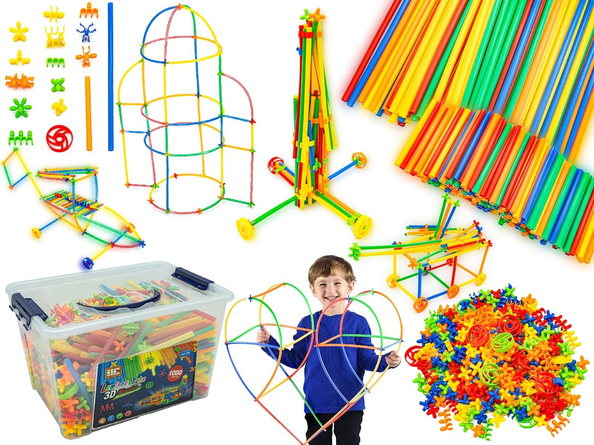 DUZY ZESTAW I KONSTRUKCYJNE, KLOCKI SWIECACE