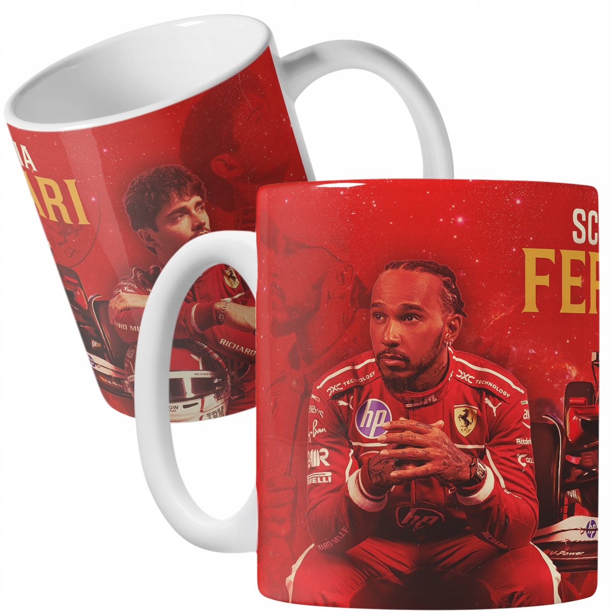 Kubek ceramiczny Scuderia Ferrari Formuła 1 Hamilton Leclerc