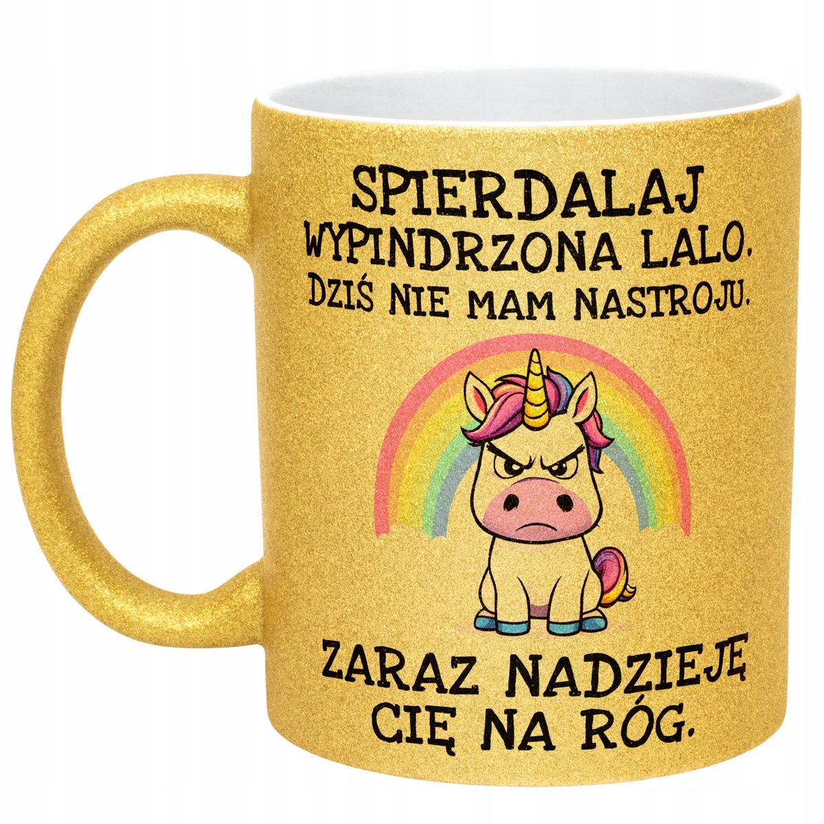 Złoty kubek brokatowy Spier*** Wypindrzona Lalo Zabawny Prezent