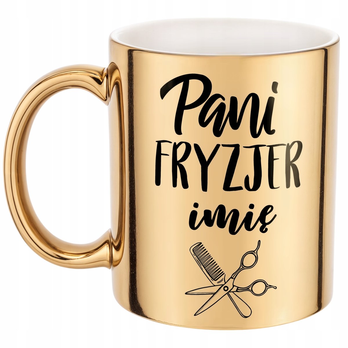 Złoty Kubek Personalizowany Pani Fryzjer Dla Fryzjerki Prezent
