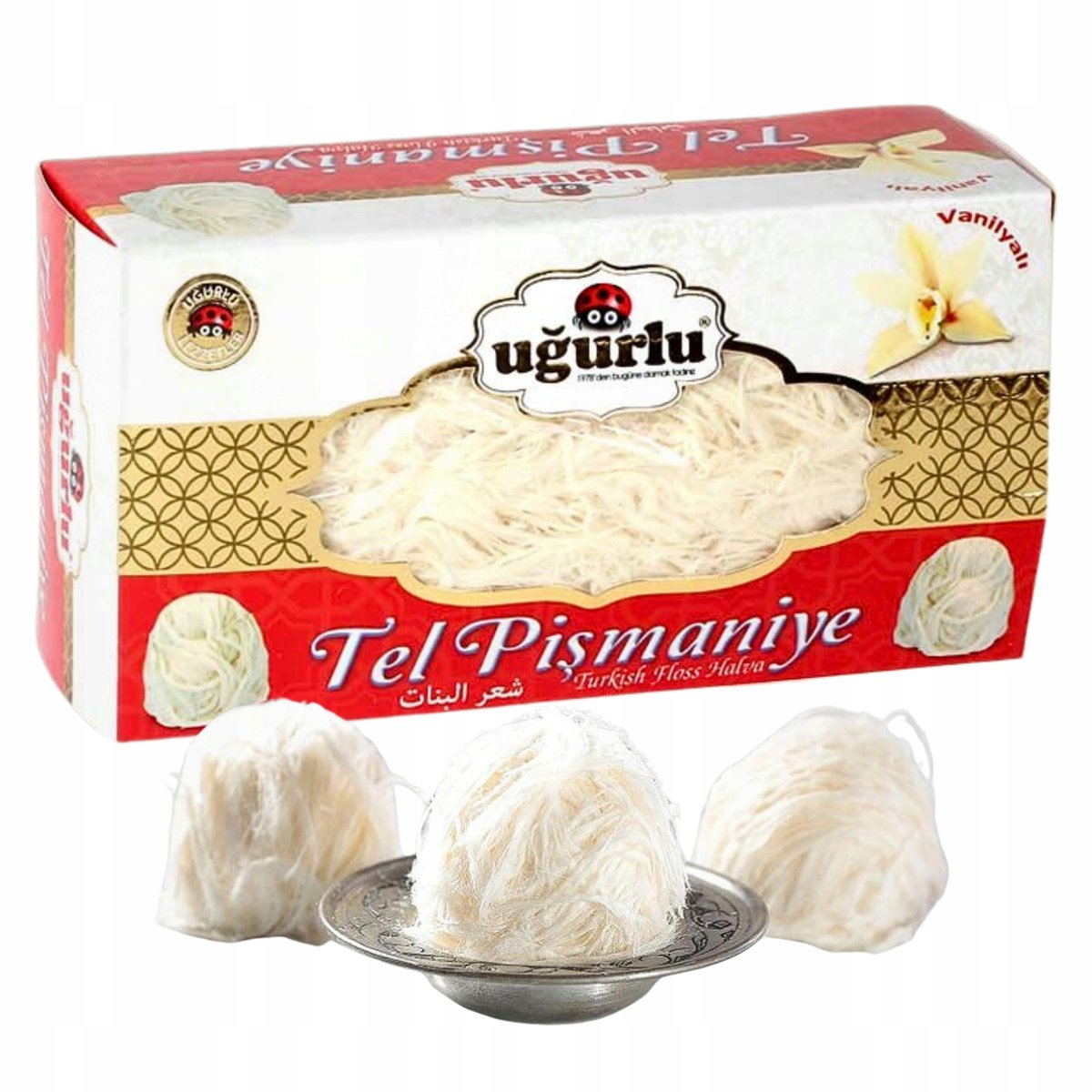 Pismaniye wanilia wata chałwa do czekolady dubajskiej anielskie włosy 220g