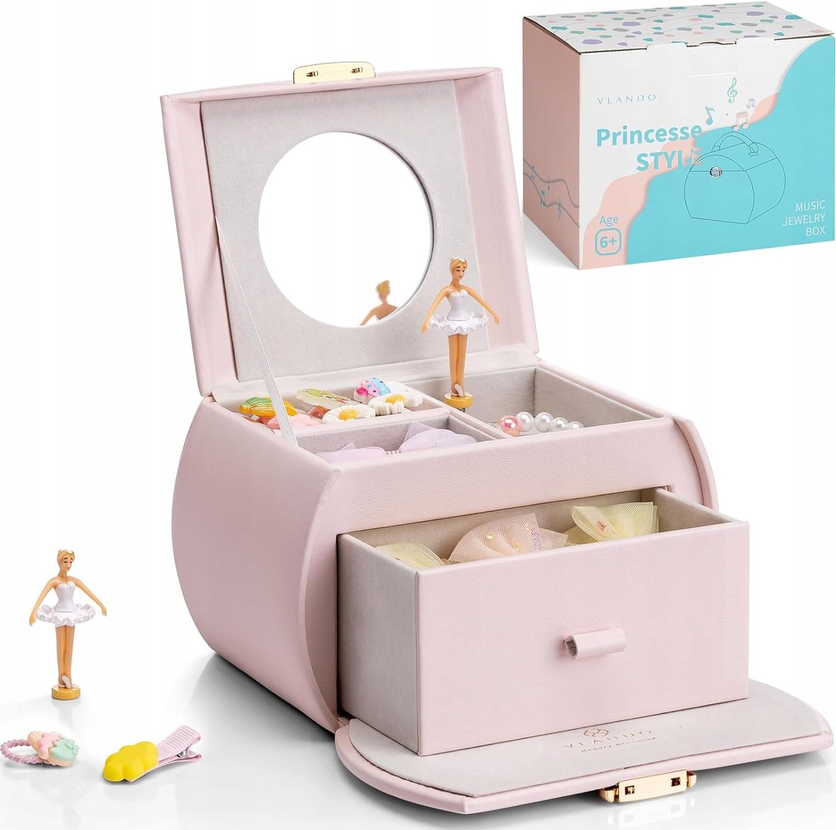 SZKATUŁKA NA BIŻUTERIĘ Z POZYTYWKĄ KUFEREK POZYTYWKA BALERINA NA PREZENT