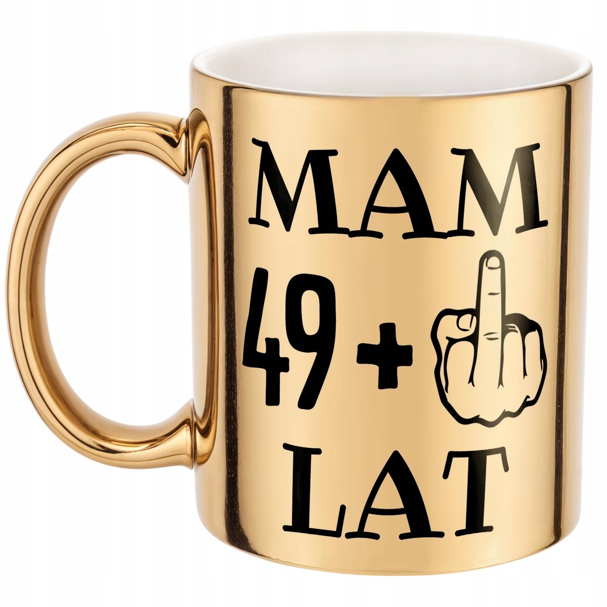 Złoty kubek Na Urodziny Mam 50 Lat Zabawny Prezent Upominek