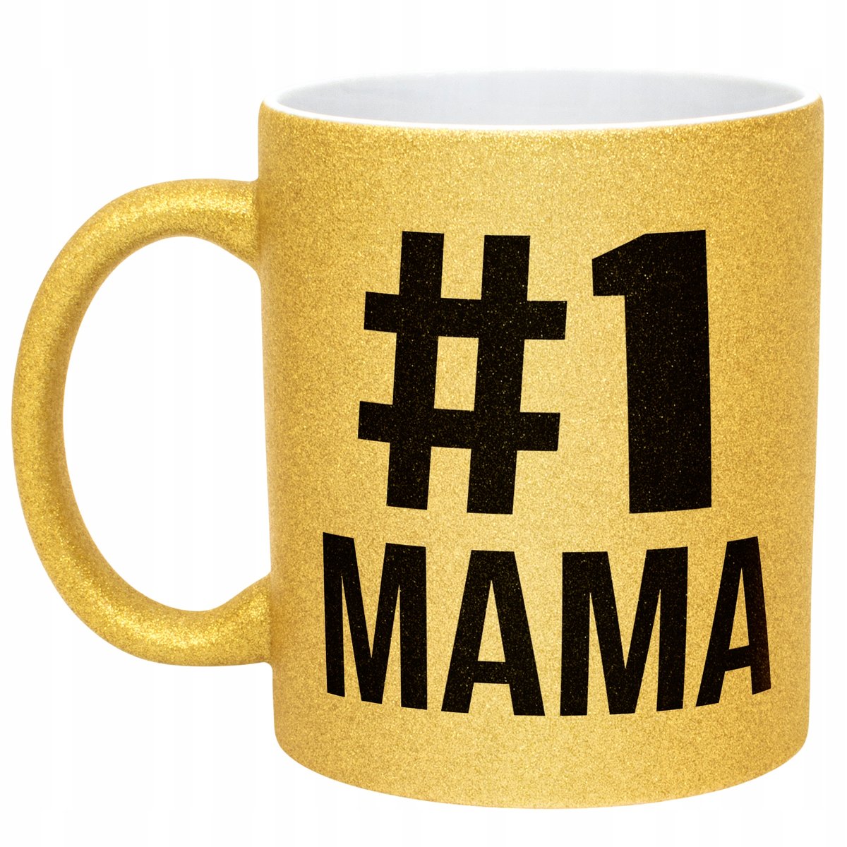 Złoty kubek brokatowy Dzień Matki 1# MAMA Prezent Upominek Dla Mamy