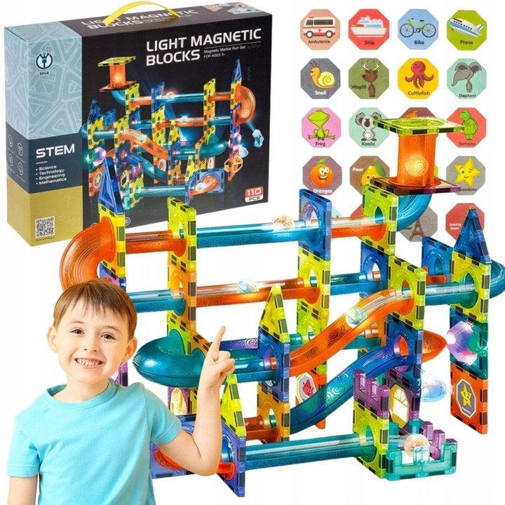 TOR KULKOWY ZESTAW MAGNETYCZNY KLOCKI KONSTRUKCYJNE DLA DZIECI ZI-05-110 el