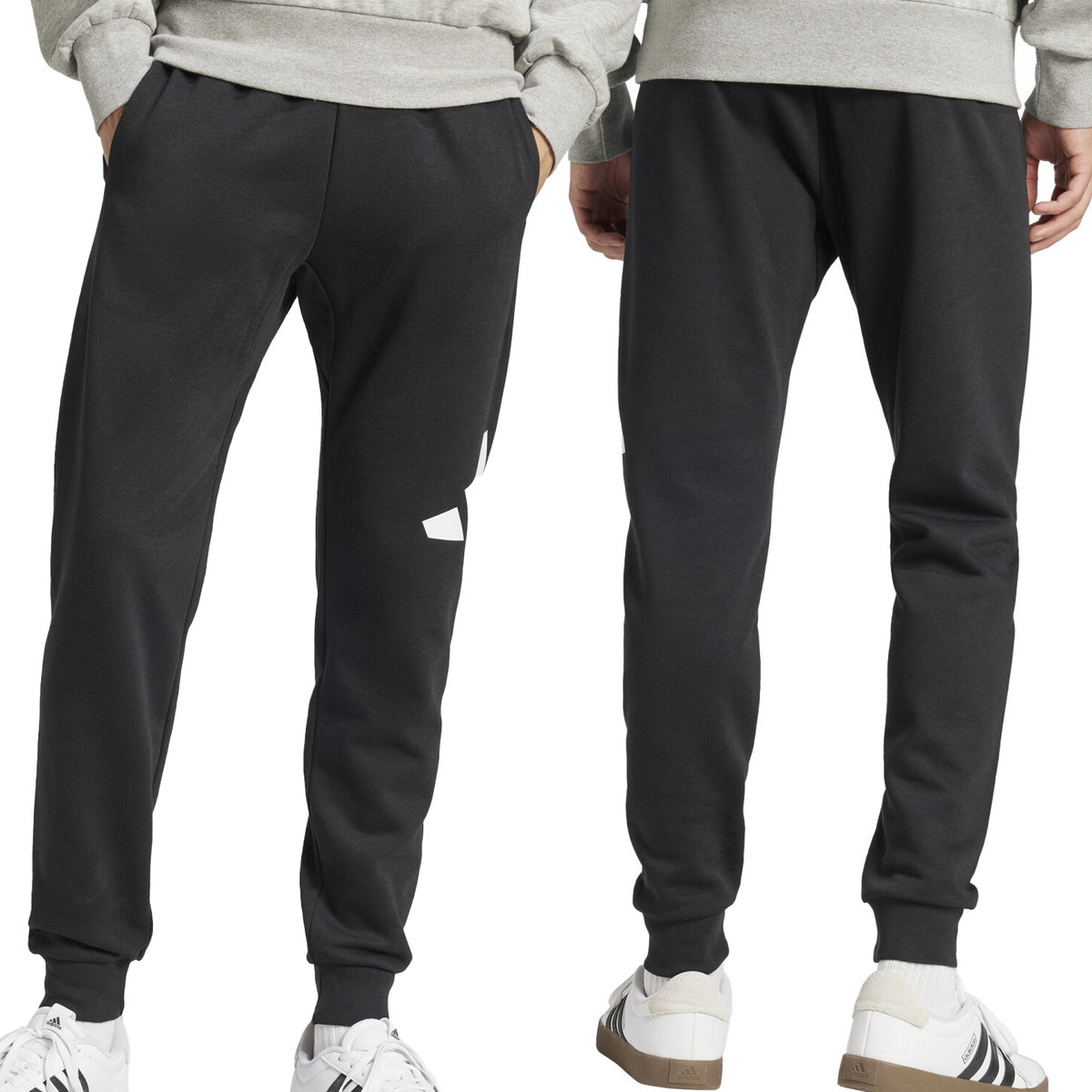 Adidas spodnie męskie dresowe czarne dresy klasyczne bawełniane IN6147 L