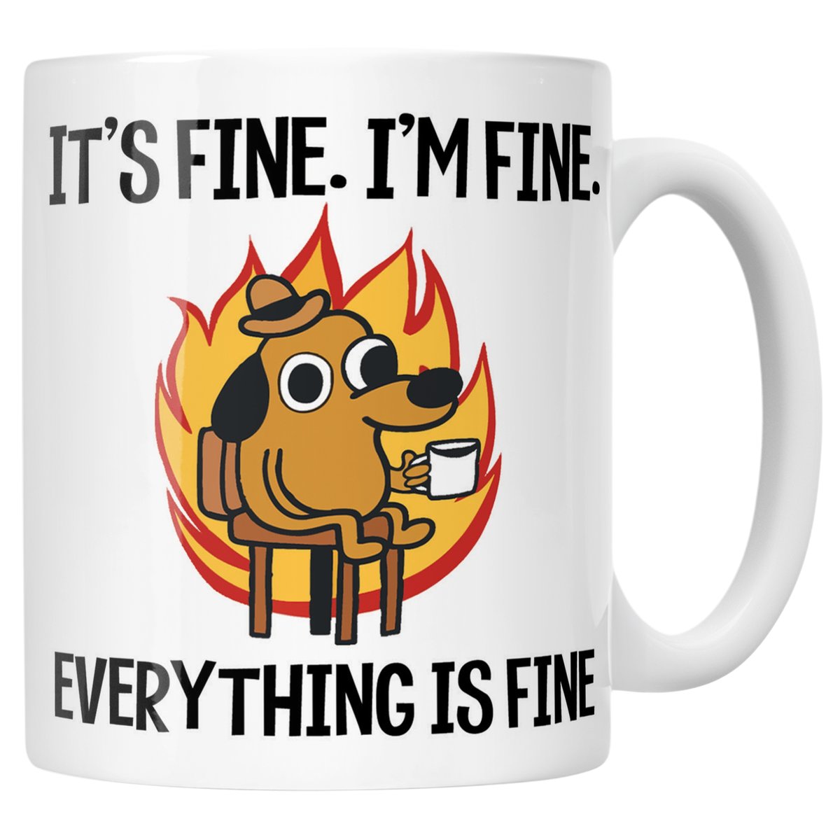 Kubek ceramiczny Everything Is Fine Pies Mem Zabawny Prezent