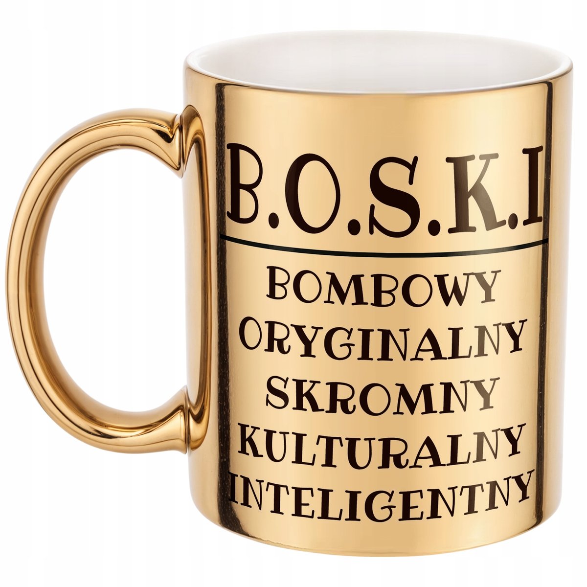 Złoty Kubek B.O.S.K.I Dla Mężczyzny Śmieszny Zabawny Prezent