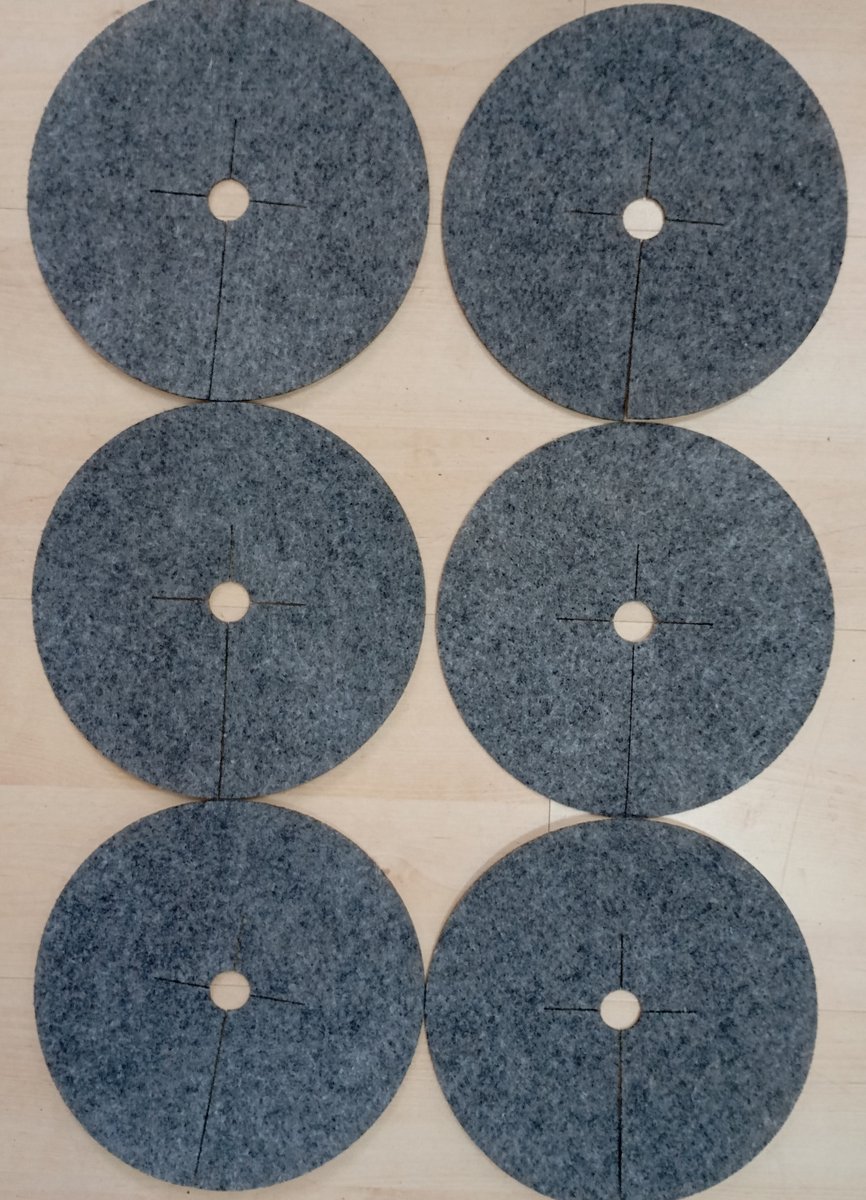 Zestaw krążków przeciwchwastowych 6 szt. ściółkowanie szary fi 15 cm