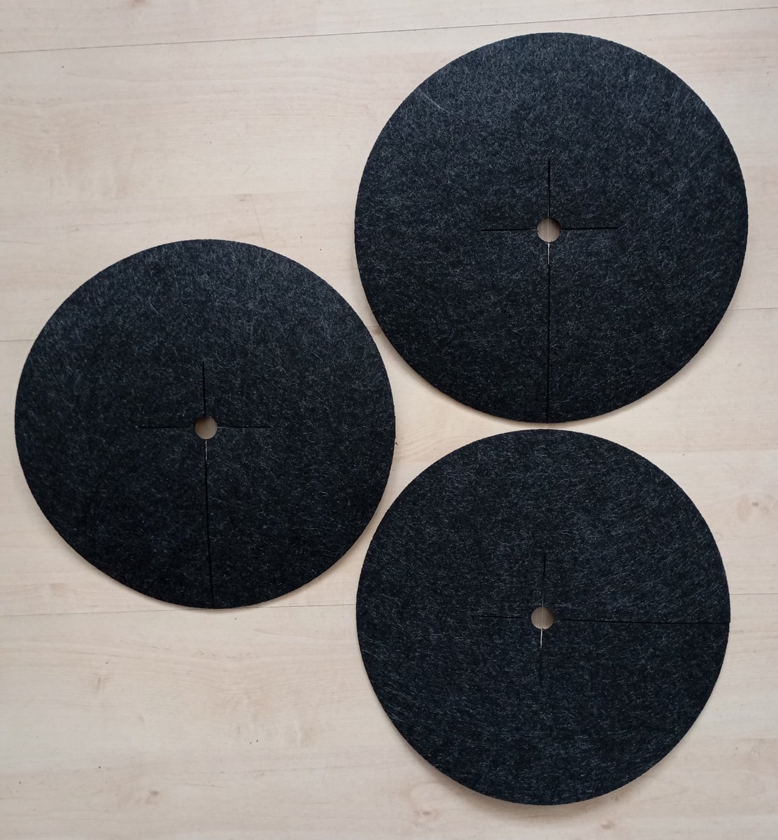 Zestaw krążków przeciwchwastowych 3 szt. ściółkowanie grafit fi 26 cm