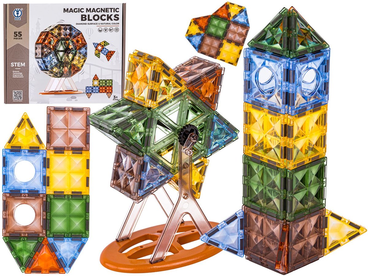 ZESTAW KONSTRUKCYJNE KLOCKI MAGNETYCZNE DLA DZIECI